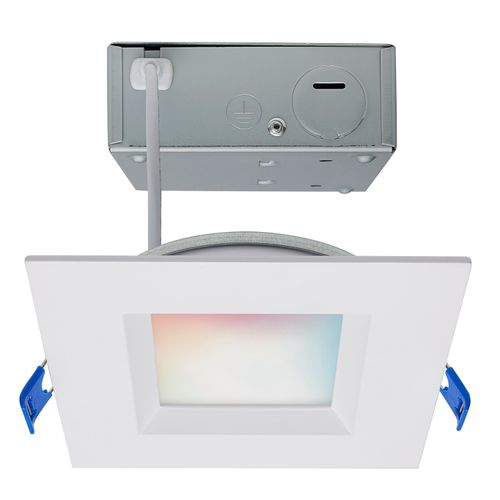 Main product image of 9 Watt LED Direct Wire Low Profile Regress Baffle Downlight 4 Inch Square Starfish IOT Tunable White and RGB 120 Volt 90 CRI White Finish (Pack of 2)