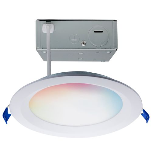 Main product image of 12 Watt LED Direct Wire Low Profile Regress Baffle Downlight 6 Inch Round Starfish IOT Tunable White and RGB 120 Volt 90 CRI White Finish (Pack of 2)