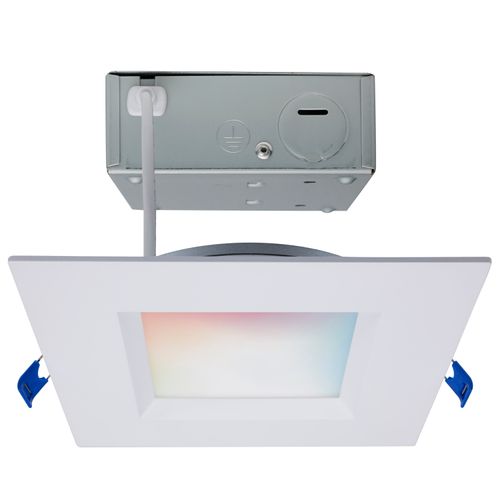 Main product image of 12 Watt LED Direct Wire Low Profile Regress Baffle Downlight 6 Inch Square Starfish IOT Tunable White and RGB 120 Volt 90 CRI White Finish (Pack of 2)