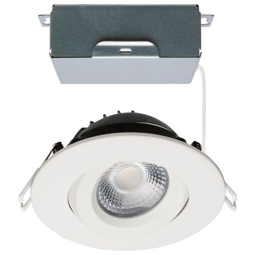 Main product image of 12 Watt LED Direct Wire Downlight Gimbaled 4" CCT Selectable Round Remote Driver White Finish 850 Lumens 120 Volt (Pack of 2)