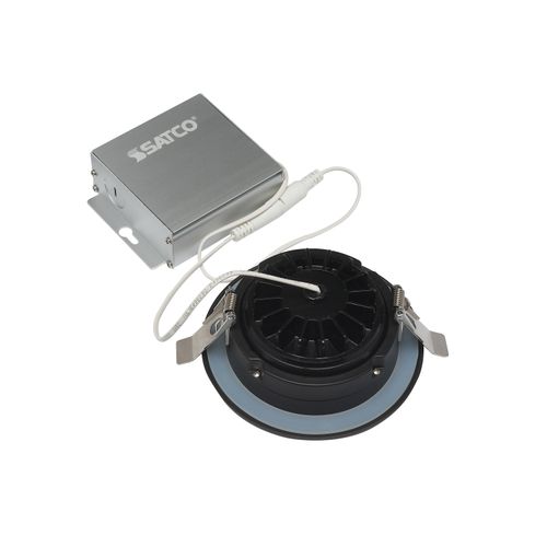 Main product image of 12 watt LED Direct Wire Downlight Gimbaled 4" 3000K 120 volt Dimmable Round Remote Driver Black