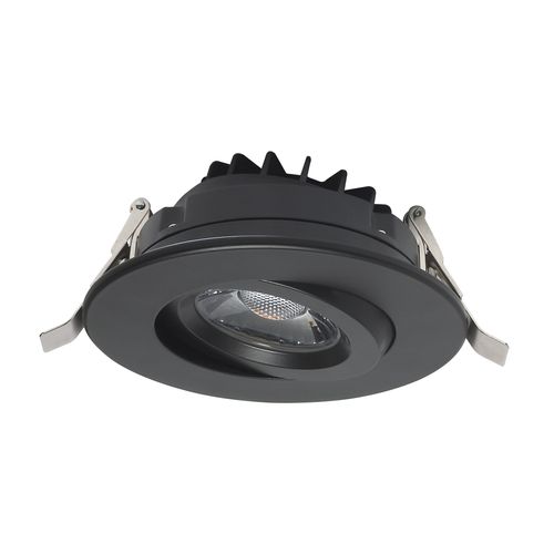 Main product image of 12 watt LED Direct Wire Downlight Gimbaled 4" 3000K 120 volt Dimmable Round Remote Driver Black