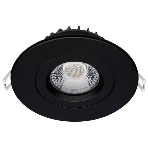 Main product image of 12 Watt LED Direct Wire Downlight Gimbaled 4" CCT Selectable Round Remote Driver Black Finish 850 Lumens 120 Volt