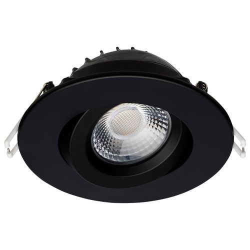 Main product image of 12 Watt LED Direct Wire Downlight Gimbaled 4" CCT Selectable Round Remote Driver Black Finish 850 Lumens 120 Volt