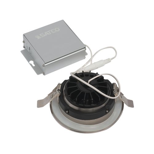 Main product image of 12 watt LED Direct Wire Downlight Gimbaled 4" 3000K 120 volt Dimmable Round Remote Driver Brushed Nickel