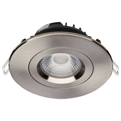 Main product image of 12 Watt LED Direct Wire Downlight Gimbaled 4" CCT Selectable Round Remote Driver Brushed Nickel Finish 850 Lumens 120 Volt