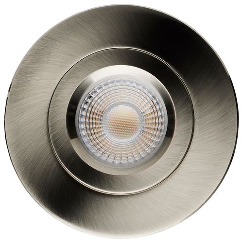Main product image of 12 Watt LED Direct Wire Downlight Gimbaled 4" CCT Selectable Round Remote Driver Brushed Nickel Finish 850 Lumens 120 Volt