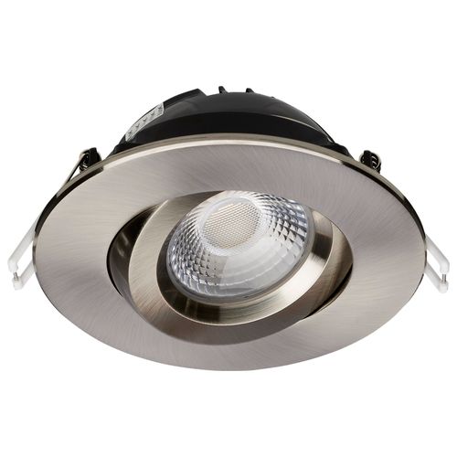 Main product image of 12 Watt LED Direct Wire Downlight Gimbaled 4" CCT Selectable Round Remote Driver Brushed Nickel Finish 850 Lumens 120 Volt