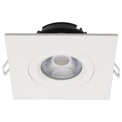 Main product image of 12 Watt LED Direct Wire Downlight Gimbaled 4" CCT Selectable Square Remote Driver White Finish 850 Lumens 120 Volt