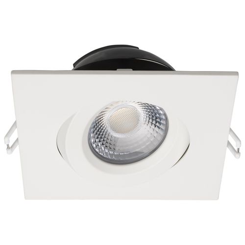 Main product image of 12 Watt LED Direct Wire Downlight Gimbaled 4" CCT Selectable Square Remote Driver White Finish 850 Lumens 120 Volt