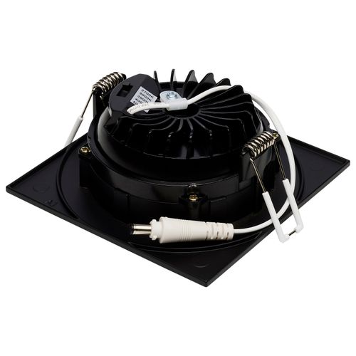 Main product image of 12 Watt LED Direct Wire Downlight Gimbaled 4" CCT Selectable Square Remote Driver Black Finish 850 Lumens 120 Volt