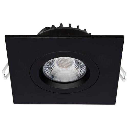 Main product image of 12 Watt LED Direct Wire Downlight Gimbaled 4" CCT Selectable Square Remote Driver Black Finish 850 Lumens 120 Volt