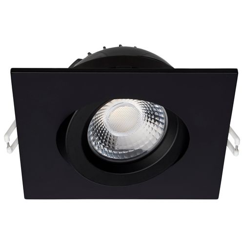 Main product image of 12 Watt LED Direct Wire Downlight Gimbaled 4" CCT Selectable Square Remote Driver Black Finish 850 Lumens 120 Volt