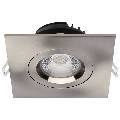 Main product image of 12 Watt LED Direct Wire Downlight Gimbaled 4" CCT Selectable Square Remote Driver Brushed Nickel Finish 850 Lumens 120 Volt