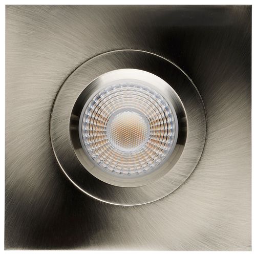 Main product image of 12 Watt LED Direct Wire Downlight Gimbaled 4" CCT Selectable Square Remote Driver Brushed Nickel Finish 850 Lumens 120 Volt