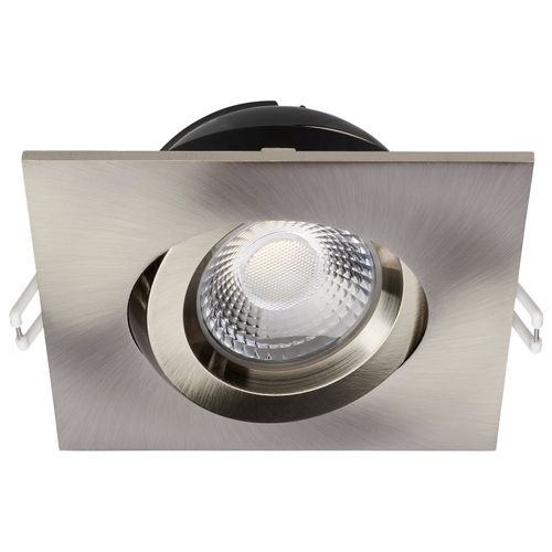 Main product image of 12 Watt LED Direct Wire Downlight Gimbaled 4" CCT Selectable Square Remote Driver Brushed Nickel Finish 850 Lumens 120 Volt