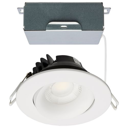 Main product image of 12 Watt LED Direct Wire Downlight Gimbaled 3.5" CCT Selectable Round Remote Driver White Finish 840 Lumens 120 Volt