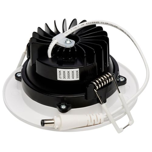 Main product image of 12 Watt LED Direct Wire Downlight Gimbaled 3.5" CCT Selectable Round Remote Driver White Finish 840 Lumens 120 Volt