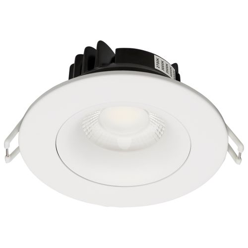 Main product image of 12 Watt LED Direct Wire Downlight Gimbaled 3.5" CCT Selectable Round Remote Driver White Finish 840 Lumens 120 Volt