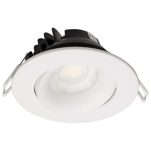 Main product image of 12 Watt LED Direct Wire Downlight Gimbaled 3.5" CCT Selectable Round Remote Driver White Finish 840 Lumens 120 Volt