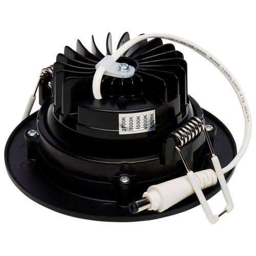 Main product image of 12 Watt LED Direct Wire Downlight Gimbaled 3.5" CCT Selectable Round Remote Driver Black Finish 840 Lumens 120 Volt