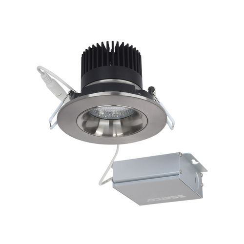 Main product image of 12 watt LED Direct Wire Downlight Gimbaled 3.5" 3000K 120 volt Dimmable Round Remote Driver Brushed Nickel