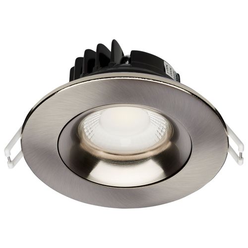 Main product image of 12 Watt LED Direct Wire Downlight Gimbaled 3.5" CCT Selectable Round Remote Driver Brushed Nickel Finish 840 Lumens 120 Volt