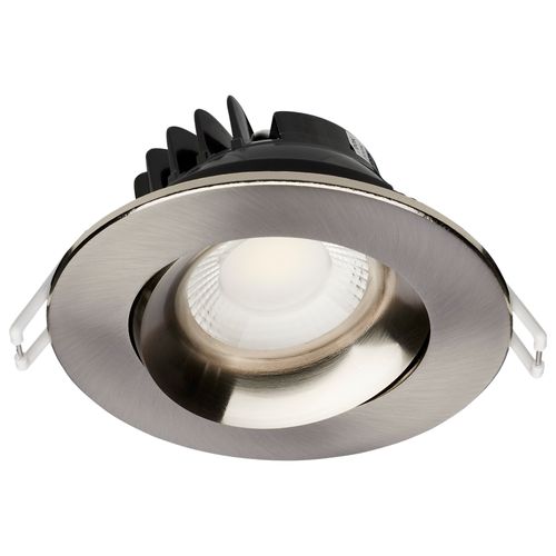 Main product image of 12 Watt LED Direct Wire Downlight Gimbaled 3.5" CCT Selectable Round Remote Driver Brushed Nickel Finish 840 Lumens 120 Volt