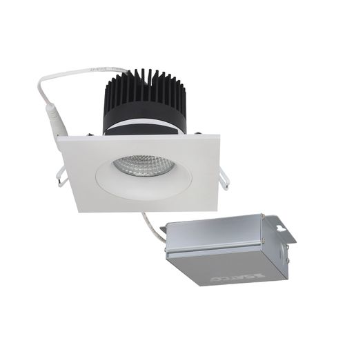Main product image of 12 watt LED Direct Wire Downlight Gimbaled 3.5" 3000K 120 volt Dimmable Square Remote Driver White (Pack of 2)