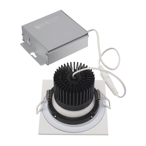 Main product image of 12 watt LED Direct Wire Downlight Gimbaled 3.5" 3000K 120 volt Dimmable Square Remote Driver White (Pack of 2)