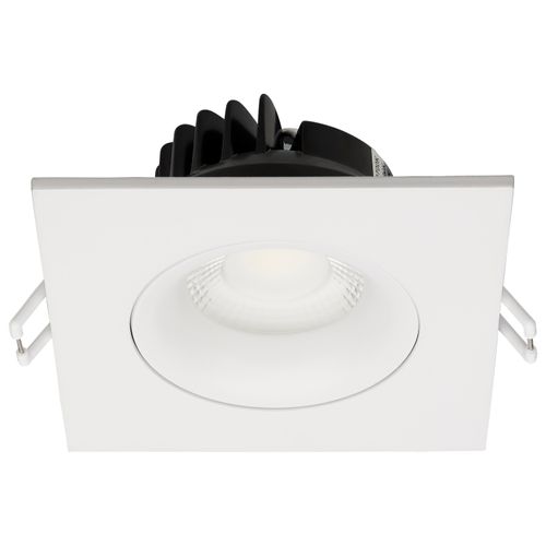 Main product image of 12 Watt LED Direct Wire Downlight Gimbaled 3.5" CCT Selectable Square Remote Driver White Finish 840 Lumens 120 Volt