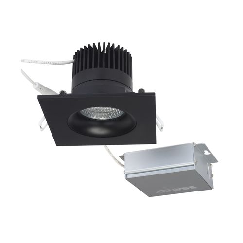 Main product image of 12 watt LED Direct Wire Downlight Gimbaled 3.5" 3000K 120 volt Dimmable Square Remote Driver Black