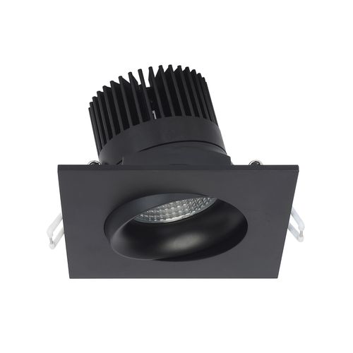 Main product image of 12 watt LED Direct Wire Downlight Gimbaled 3.5" 3000K 120 volt Dimmable Square Remote Driver Black