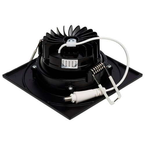 Main product image of 12 Watt LED Direct Wire Downlight Gimbaled 3.5" CCT Selectable Square Remote Driver Black Finish 840 Lumens 120 Volt