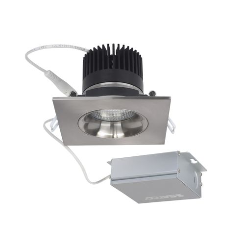 Main product image of 12 watt LED Direct Wire Downlight Gimbaled 3.5" 3000K 120 volt Dimmable Square Remote Driver Brushed Nickel (Pack of 2)