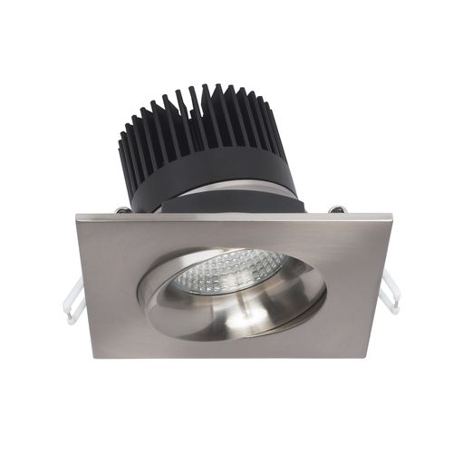 Main product image of 12 watt LED Direct Wire Downlight Gimbaled 3.5" 3000K 120 volt Dimmable Square Remote Driver Brushed Nickel (Pack of 2)