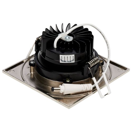 Main product image of 12 Watt LED Direct Wire Downlight Gimbaled 3.5" CCT Selectable Square Remote Driver Brushed Nickel Finish 840 Lumens 120 Volt