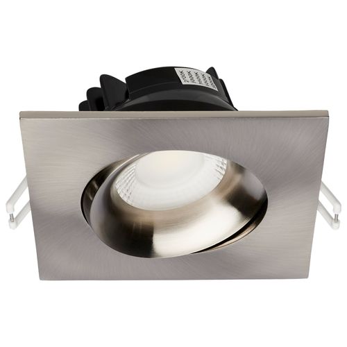 Main product image of 12 Watt LED Direct Wire Downlight Gimbaled 3.5" CCT Selectable Square Remote Driver Brushed Nickel Finish 840 Lumens 120 Volt