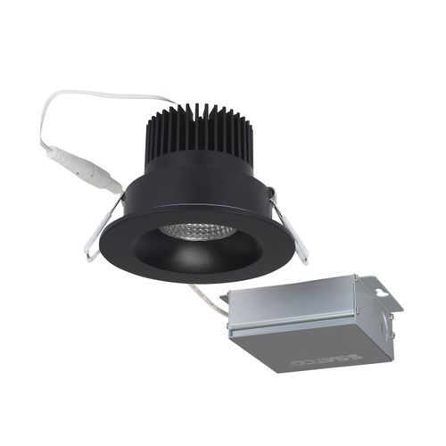 Main product image of 12 watt LED Direct Wire Downlight 3.5" 3000K 120 volt Dimmable Round Remote Driver Black