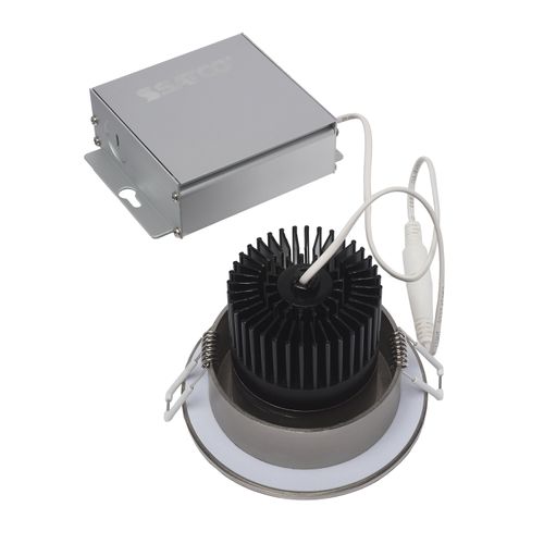 Main product image of 12 watt LED Direct Wire Downlight 3.5" 3000K 120 volt Dimmable Round Remote Driver Brushed Nickel