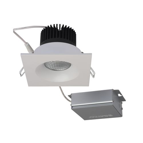 Main product image of 12 watt LED Direct Wire Downlight 3.5" 3000K 120 volt Dimmable Square Remote Driver White