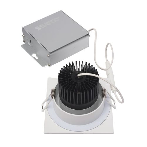Main product image of 12 watt LED Direct Wire Downlight 3.5" 3000K 120 volt Dimmable Square Remote Driver White
