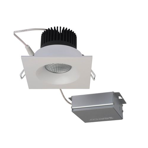Main product image of 12 watt LED Direct Wire Downlight 3.5" 3000K 120 volt Dimmable Square Remote Driver White