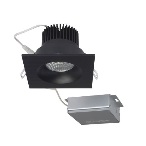 Main product image of 12 watt LED Direct Wire Downlight 3.5" 3000K 120 volt Dimmable Square Remote Driver Black