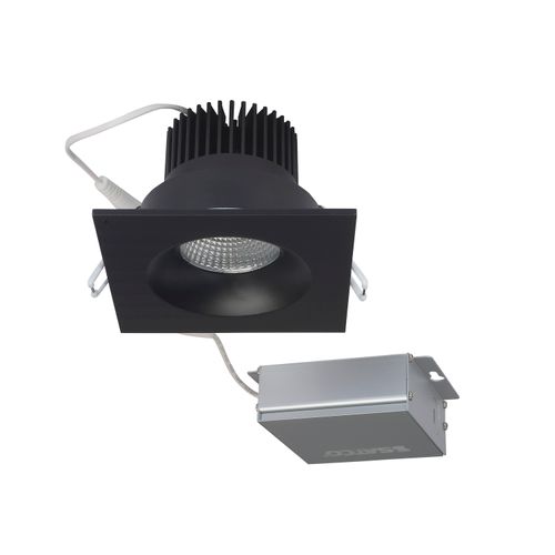 Main product image of 12 watt LED Direct Wire Downlight 3.5" 3000K 120 volt Dimmable Square Remote Driver Black