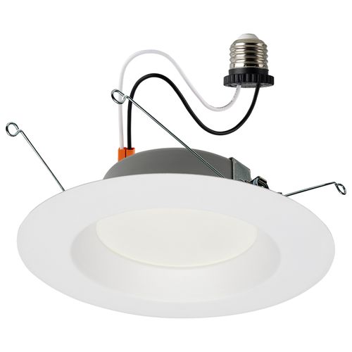 Main product image of 12.5 Watt LED Downlight Retrofit 5-6" 2700K 120 Volts Dimmable White Finish