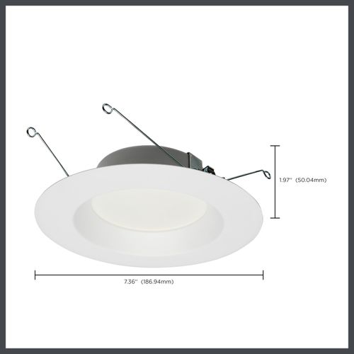 Main product image of 12.5 Watt LED Downlight Retrofit 5-6" 2700K 120 Volts Dimmable White Finish