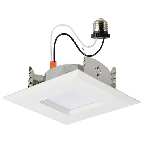 Main product image of 6.7 Watt LED Downlight Retrofit 4 Inches CCT Selectable Square White Finish 120 Volt