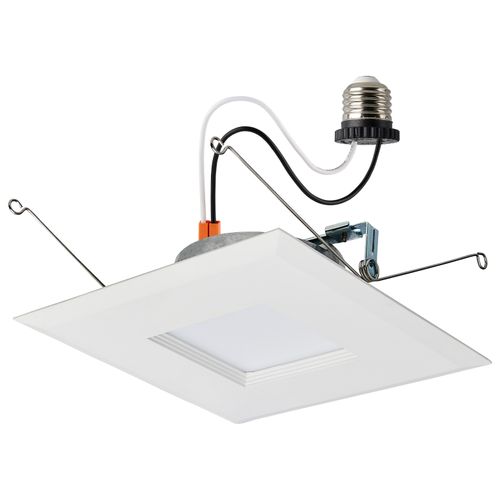 Main product image of 9 Watt LED Downlight Retrofit 5-6 Inches CCT Selectable Square White Finish 120 Volt (Pack of 3)