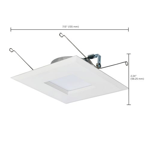 Main product image of 9 Watt LED Downlight Retrofit 5-6 Inches CCT Selectable Square White Finish 120 Volt (Pack of 3)